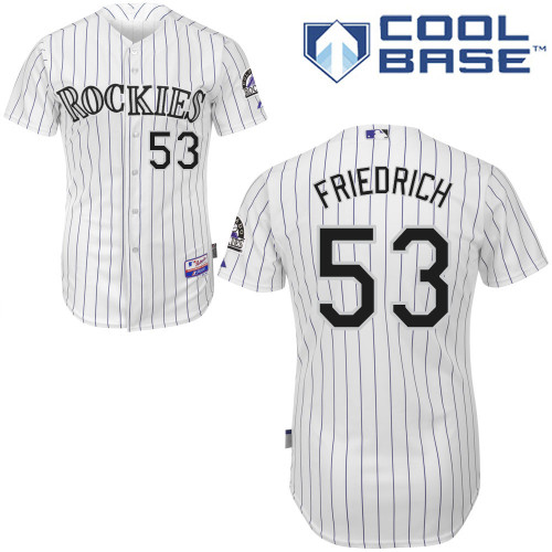Christian Friedrich #53 MLB Jersey-Colorado Rockies Men's Authentic Home White Cool Base Baseball Jersey